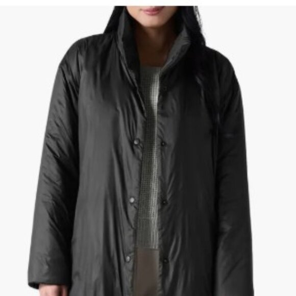 Eileen Fisher High Collar Insulated Puffer Coat - Picture 3 of 11